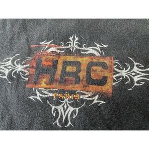 Vintage 90s Hard Rock Cafe Paris tee guitar globe tattoo print Large